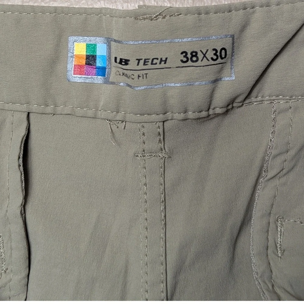 Unionbay UB Tech Pants Men 38x30 Khaki Green Rainier Travel Hiking Stretch Chino